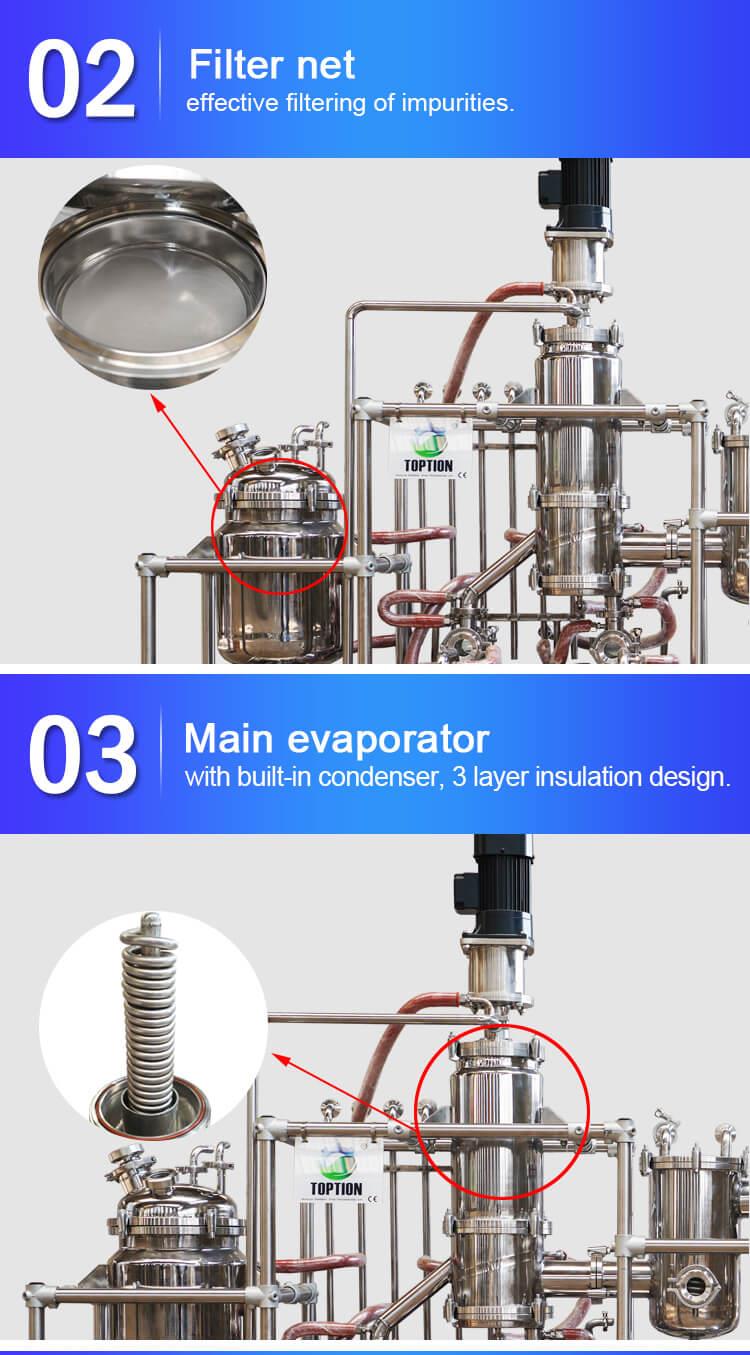 short path distillation machine evaporator