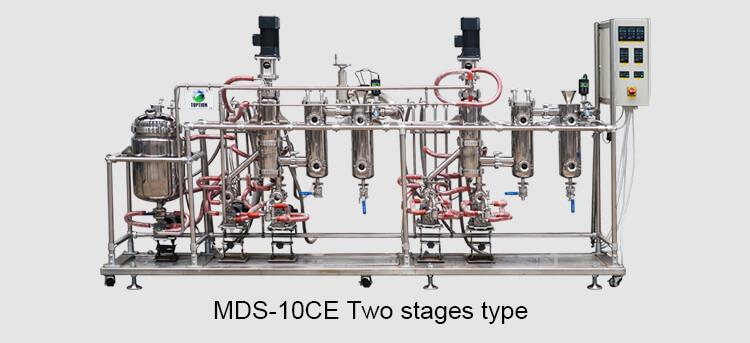 2 chéim de threalamh gearr driogtha déanta as cruach dhosmálta 2 stages stainless steel short path distillation equipment