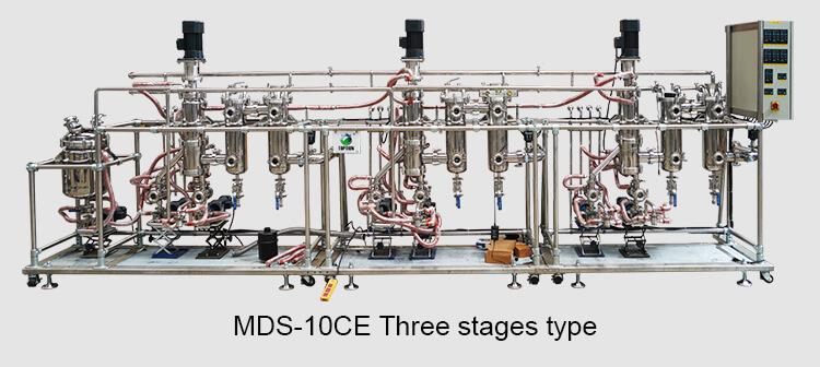 3 chéim de threalamh gearr driogtha déanta as cruach dhosmálta 3 stages stainless steel short path distillation equipment