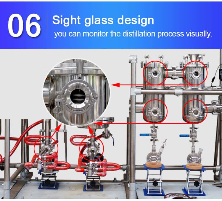 molecular distillation distilled machine sight glass design